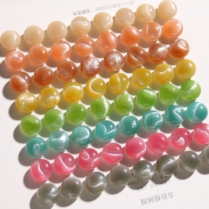15mm round resin cabochons with cat eye glitter effect in multiple gradient colors