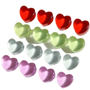 Translucent heart-shaped resin charms in multiple colors for DIY jewelry and crafts