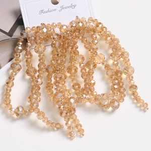 Perles en cristal à facettes champagne pour bijoux DIY et accessoires cheveux