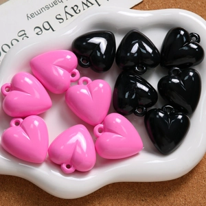 Großer Herzform Acryl Lack Anhänger Für DIY Halskette Schlüsselanhänger Herstellung Bunte Einfarbige Herz Charms Zubehör Materialien