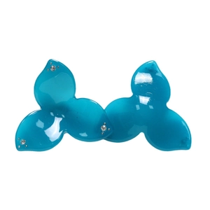 Accessorio fiore a 3 petali in resina blu gelatina con strass per gioielli capelli DIY