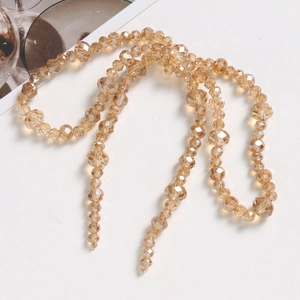 Chaîne longue de perles en cristal champagne facetté pour bijoux DIY et accessoires