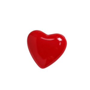 Chunky red heart pendant with polished finish for DIY keychains and handbag charms