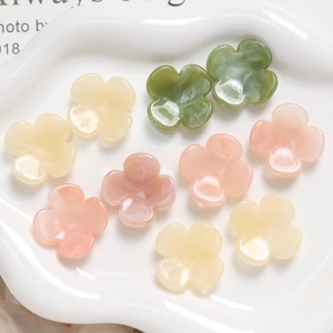Hars Klavertje Vier Bloem DIY Sieraden Accessoires Voor Oorbellen Haarclips Maken Marmeren Patroon Hars Charms