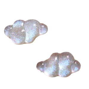 Glitzernde blau-violette Wolken-Resin-Accessoires mit Regenbogen-Glimmer für DIY-Schmuck