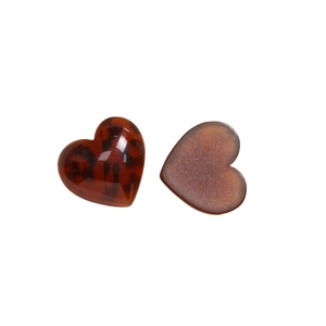 Bruine luipaardprint hars hartbedeltjes voor DIY sieraden en haaraccessoires