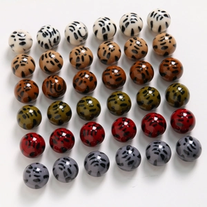 Perles en résine motif léopard brillantes en couleurs variées pour bijoux DIY créatifs