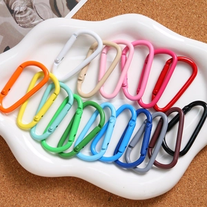 Colorful D-ring aluminum carabiners set in Macaron colors for DIY keychains