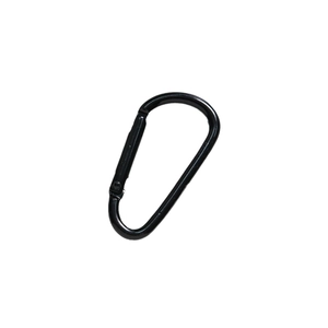 D-ring aluminum carabiner spring buckle in black finish for DIY accessories