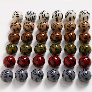 Perles rondes en résine imprimé léopard en plusieurs couleurs pour bijoux DIY