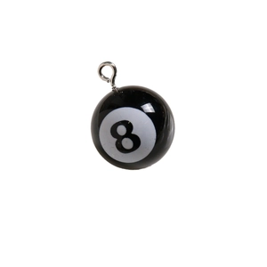 Kreativer Billard-Schlüsselanhänger Schwarze Acht mit polierter Oberfläche und Metallring