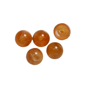 5 pieces of 12mm amber marble resin round beads for DIY vintage jewelry making
