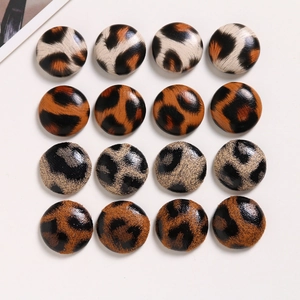 Vintage Leopard Print Fabric Round Buttons DIY Jewelry Accessories Handcrafted Patterned Patches For Apparel Craft Projects