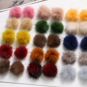 Colorful 3.5cm fluffy mink fur balls in various colors for DIY hair accessories and jewelry