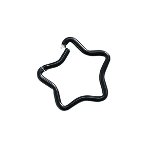 Star shaped black metal spring ring clasp for DIY keychains and jewelry making accessories