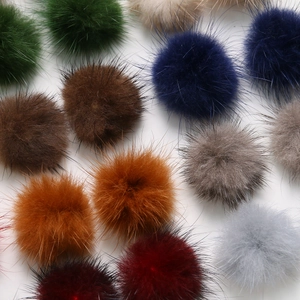 Assorted 3.5cm colorful fluffy mink fur balls for DIY jewelry and hair accessories