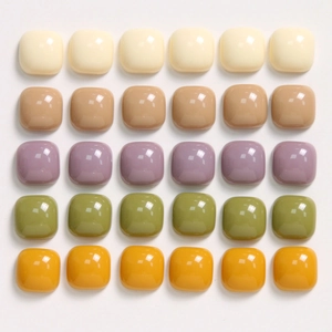 Square Resin Flatback Beads Solid Color DIY Jewelry Making Accessories For Earrings Hairpins Handcraft Decoration