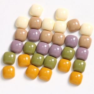 Multi-color 10mm square resin beads for DIY jewelry and hair accessories crafting