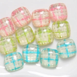 Colorful checkered resin square cabochons for DIY phone cases and jewelry accessories
