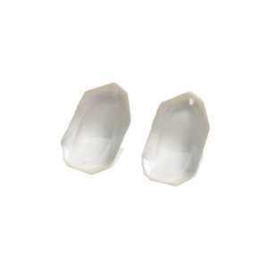 Faceted irregular polygon resin charms in translucent white for DIY jewelry making
