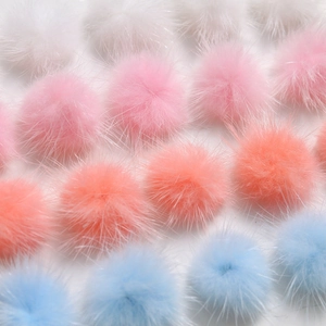 3cm colorful faux fur mink pom poms for DIY crafts and fashion accessory decor