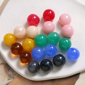 Polished 15.5mm resin ink-wash beads for DIY jewelry making in assorted vibrant colors