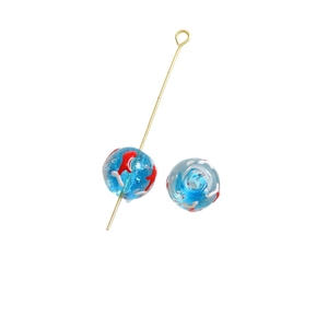 Perles en verre bleu océan 12mm avec motif baleine pour création de bijoux DIY