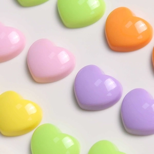Glossy macaron colored acrylic heart charms for DIY crafts and jewelry making