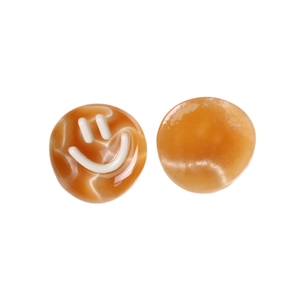 Amber marble resin smiley face charms for DIY hair clips and jewelry accessories