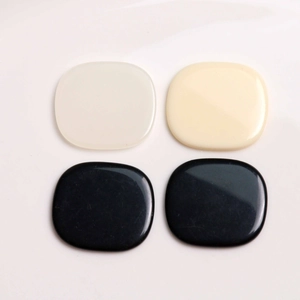 Minimalist square resin patches in semi-transparent white and solid colors for DIY jewelry