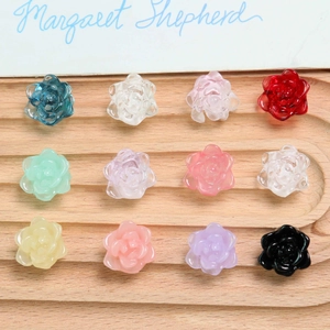 Accessori per Fiori di Rosa in Resina Color Caramella Fai da Te per Orecchini Ornamenti per Capelli Fibbie per Scarpe Decorazione Artigianale