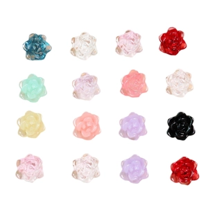 Set di 16 ciondoli a forma di rosa in resina colorata per gioielli e accessori fai da te