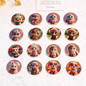 Lot de 16 breloques en acrylique animaux du zodiaque pour bijoux et loisirs créatifs