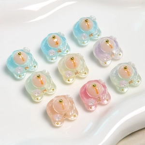Abalorios de resina brillantes para hacer joyas DIY en varios colores pastel suaves