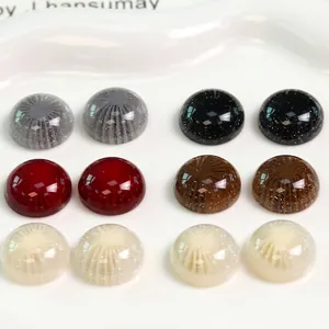 Sparkly resin dandelion round cabochons in four colors for DIY jewelry making
