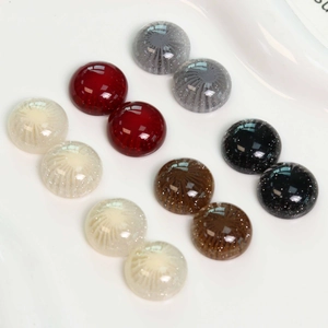 Glitter resin dandelion round cabochon flatback beads in multiple colors for DIY