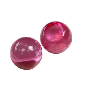 Perles rondes en résine rose translucide pour fabrication de bijoux DIY et coiffures