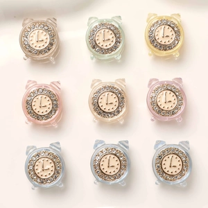 Mini Perline in Resina a Sveglia Con Strass Gioielli Fai da Te Pendenti per Orecchini Dolce Materiale Decorativo Fatto a Mano