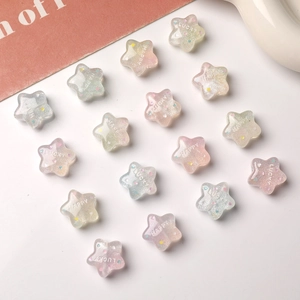 DIY αστέρια ρητίνης με γκλίτερ και γράμματα HAPPY LUCKY για κατασκευή σκουλαρικιών