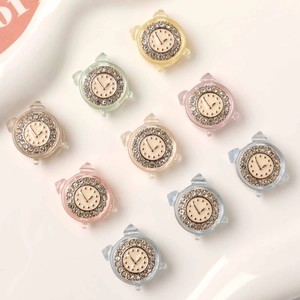 Set di mini ciondoli sveglia in resina con strass per creazione gioielli fai da te