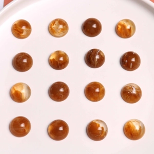 Détails de cabochons en résine ambre 18mm avec texture marbrée pour bijoux DIY