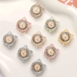 Mini perline orologio con strass in resina macaron per la creazione di gioielli fai da te