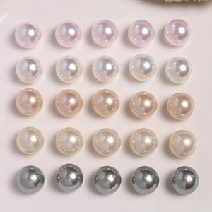 Mix of 25 glossy pearl beads in five elegant colors for DIY jewelry making and crafts