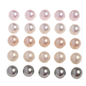 DIY pearl beads set for jewelry making in five assorted silk luster colors 25 pieces