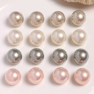 Pearlescent high waist round half-hole pearl beads for DIY earrings and jewelry making