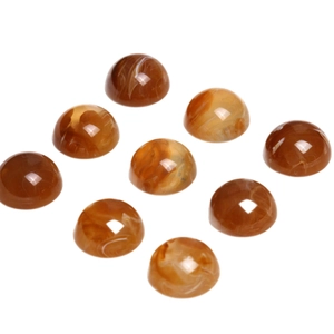 Cabochons en résine ambre 18mm avec texture nuageuse pour création de bijoux