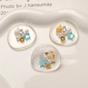 DIY resin accessories with sea shells pearls and stars for phone case and shoes