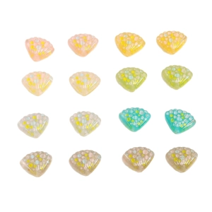 Kleurrijke 3D hars schelp bedeltjes met glitters voor het maken van DIY sieraden