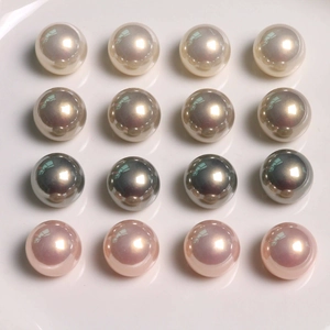 18mm Pearlescent Acrylic Half Round Artificial Pearl Beads Minimalist DIY Jewelry Making Accessories For Earrings Shoes Decoration