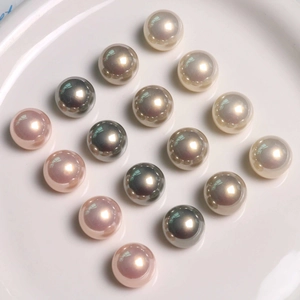 Lustrous round high-waisted pearls in multi-color shades for DIY earrings and jewelry